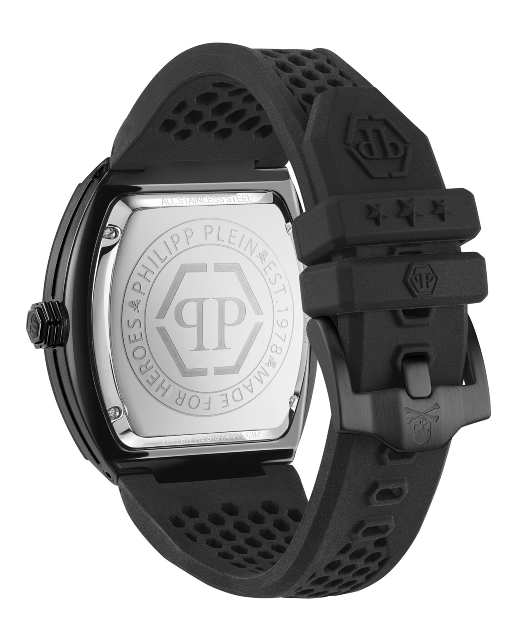 Philipp Plein Mens Black 44mm Strap Fashion Watch