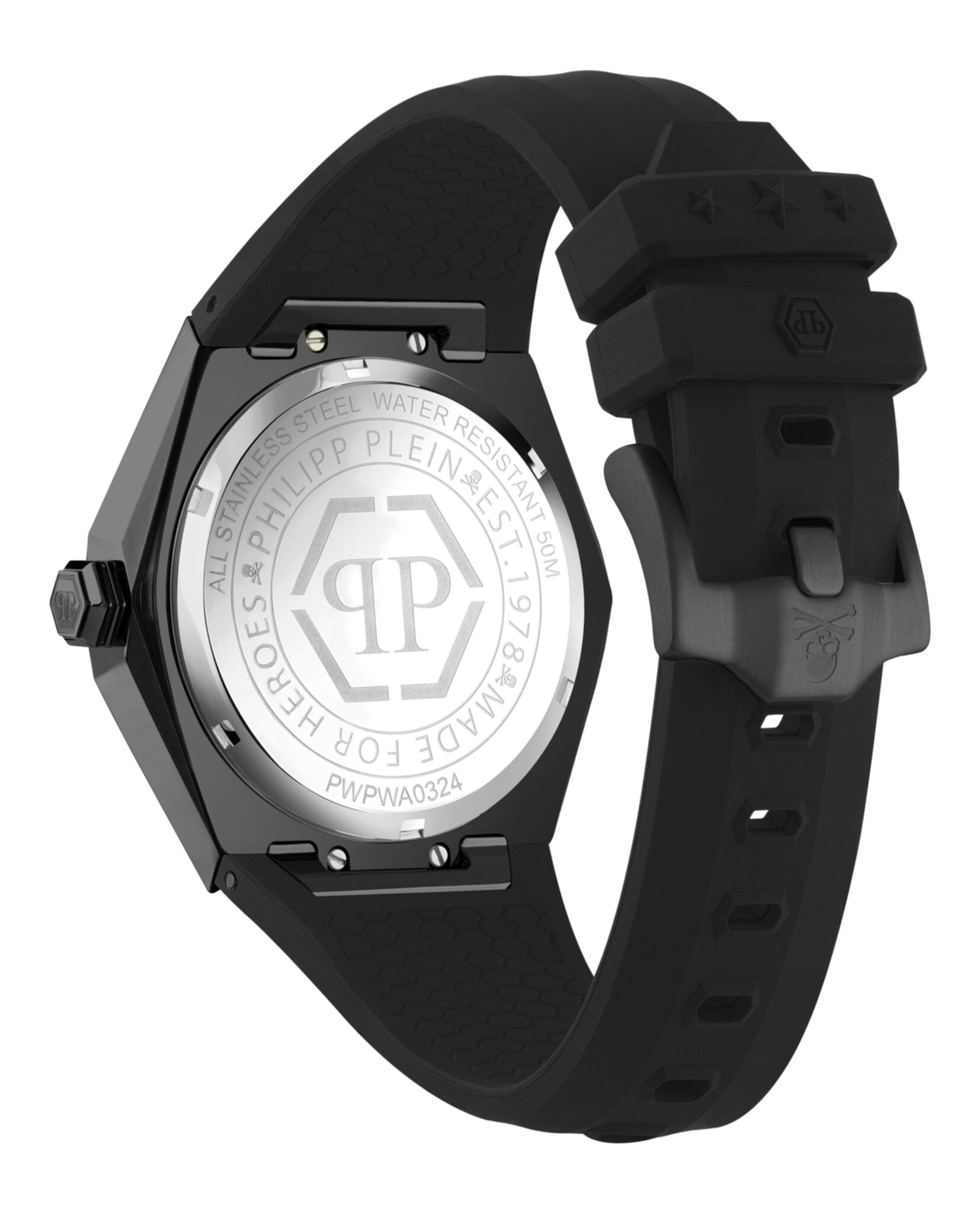 Philipp Plein Mens Black 45mm Strap Fashion Watch
