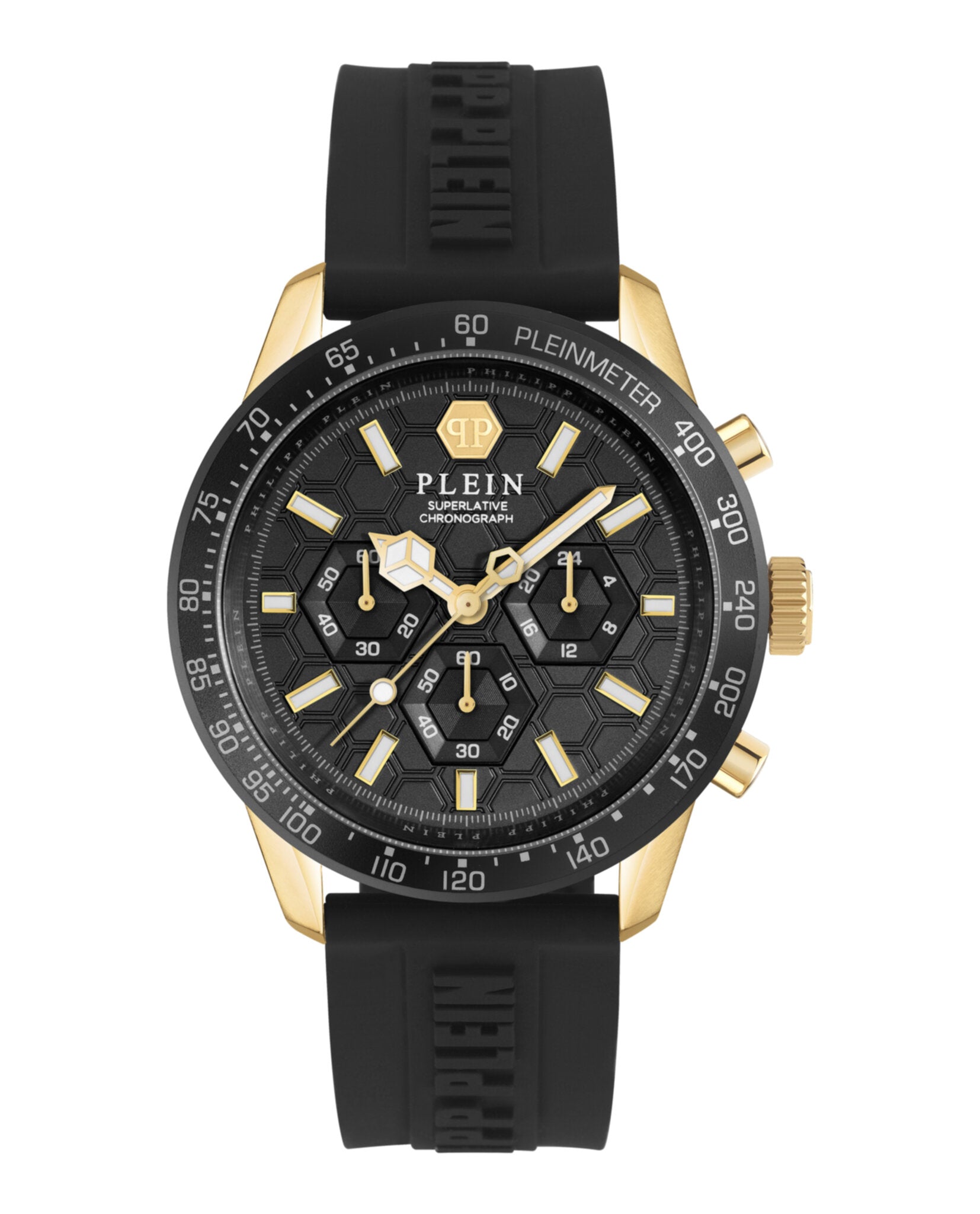 Philipp Plein Mens Gold 44mm Strap Fashion Watch