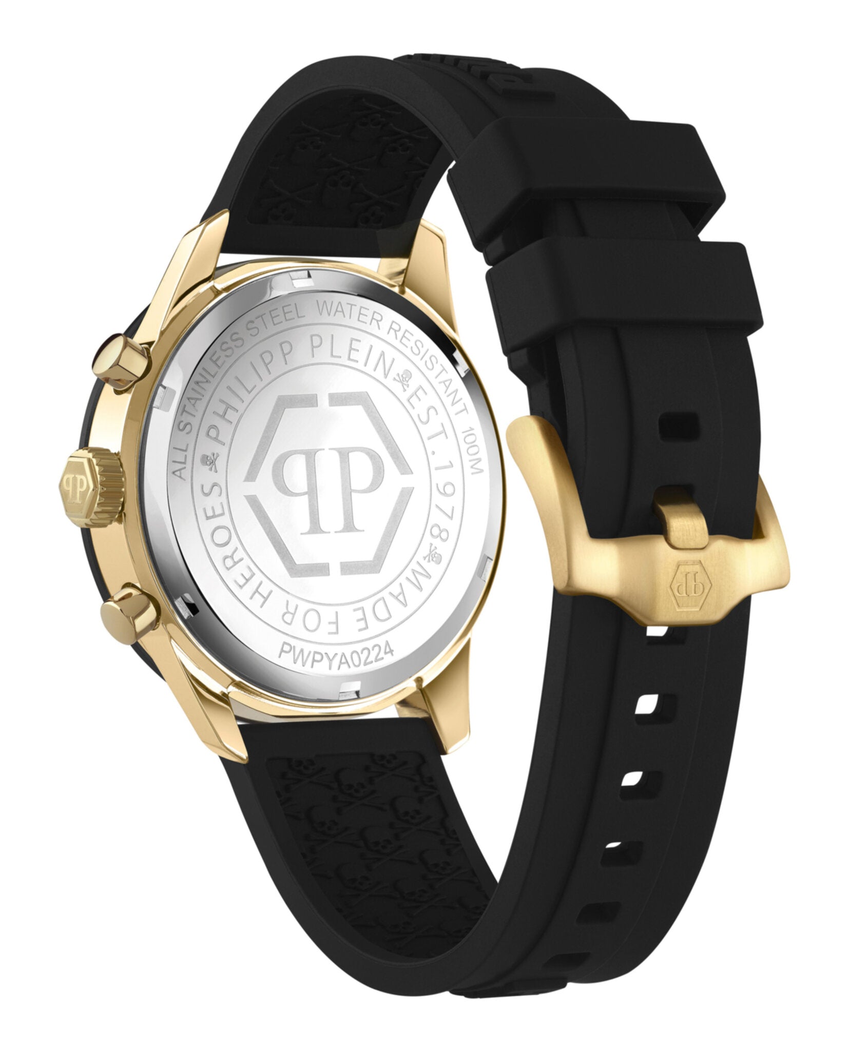 Philipp Plein Mens Gold 44mm Strap Fashion Watch