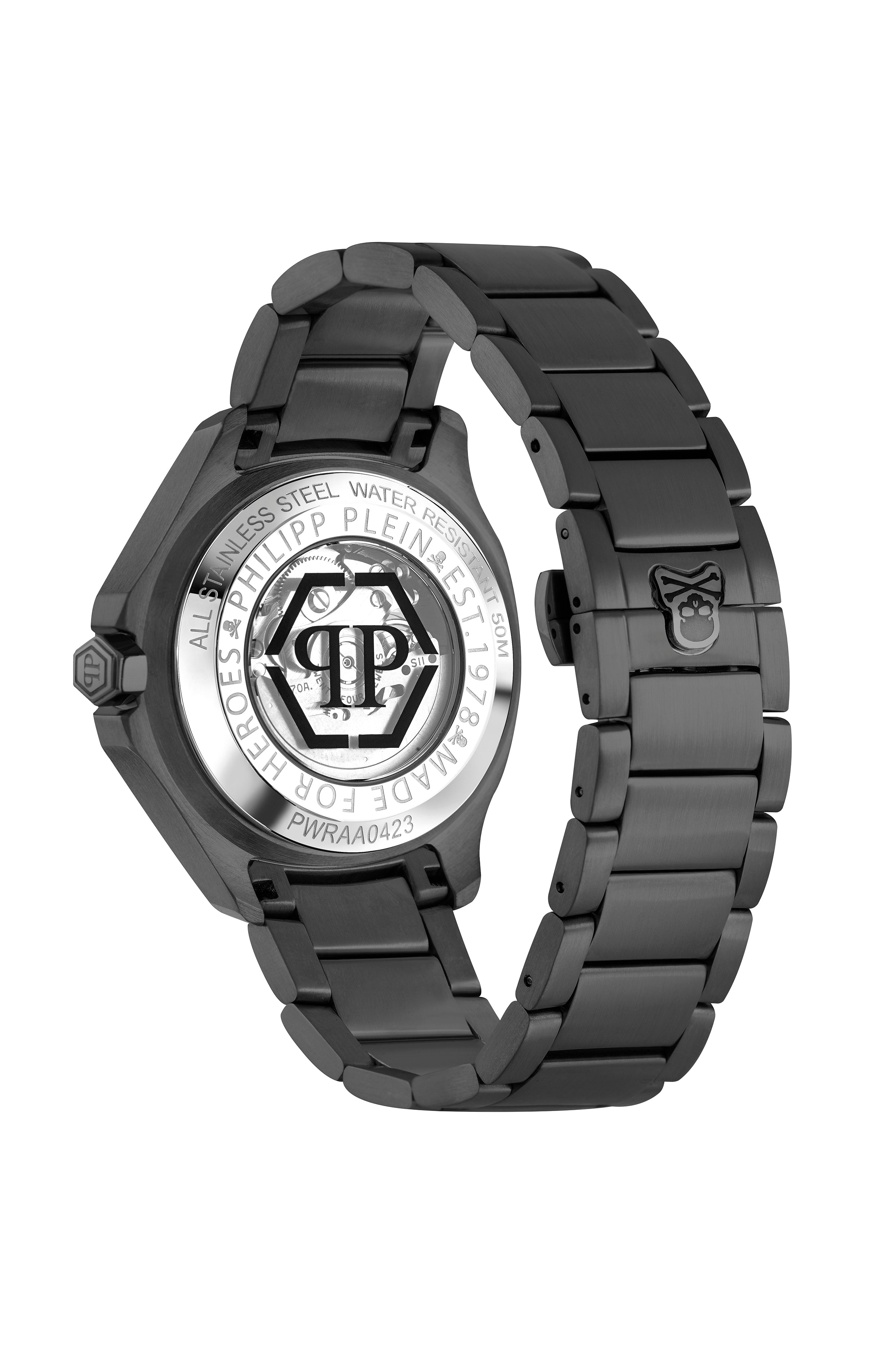 Philipp Plein Mens IP Black 42mm Bracelet Fashion Watch