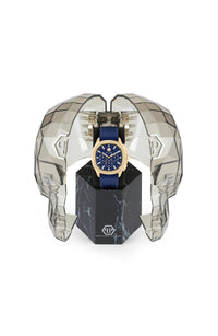 Philipp Plein Mens IP Yellow Gold 44mm Strap Fashion Watch