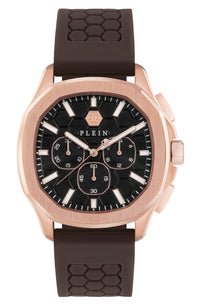 Philipp Plein Mens IP Rose Gold 44mm Strap Fashion Watch