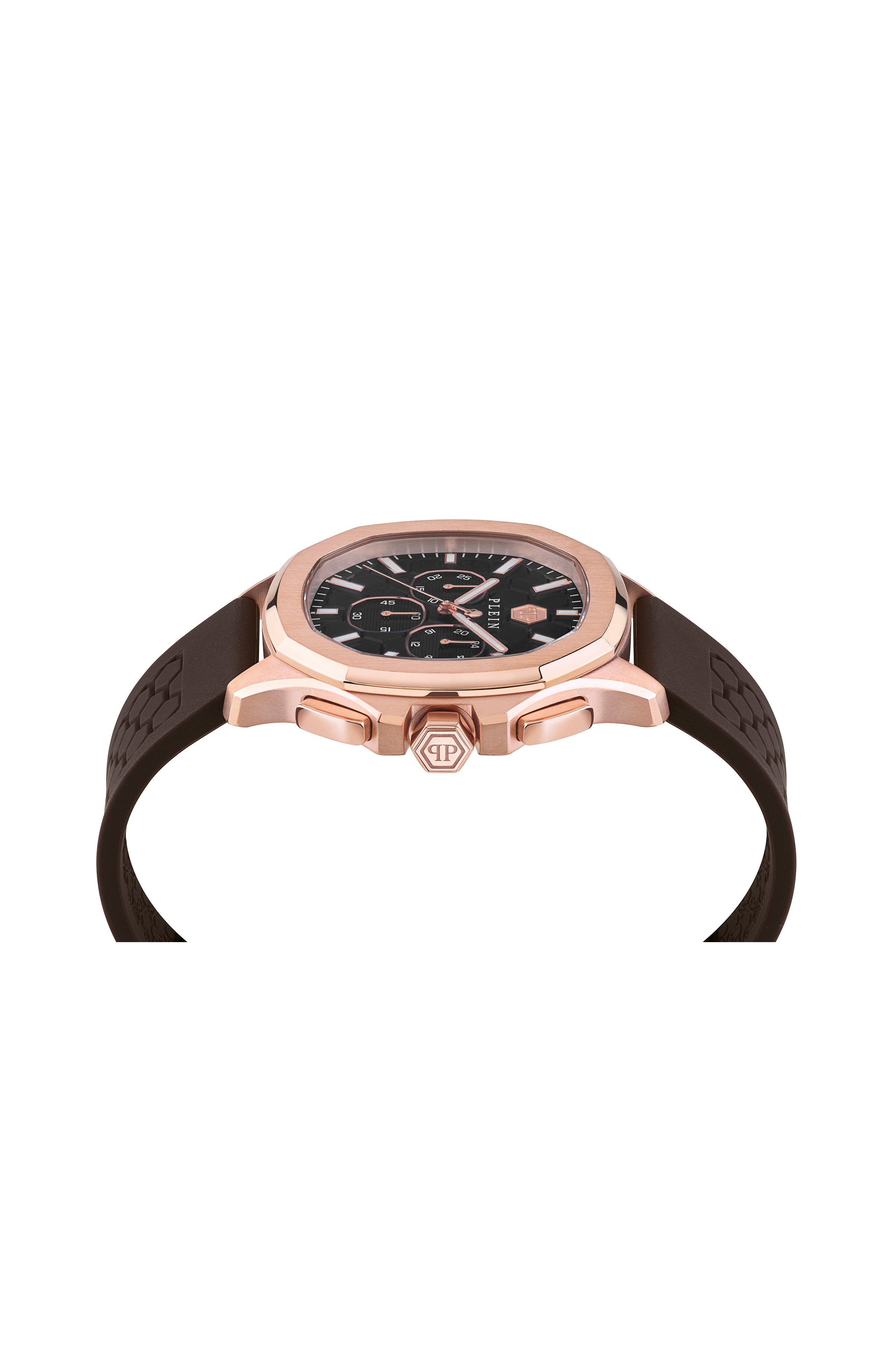 Philipp Plein Mens IP Rose Gold 44mm Strap Fashion Watch