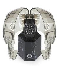 Philipp Plein Mens Octagon Black 44mm Strap Fashion Watch