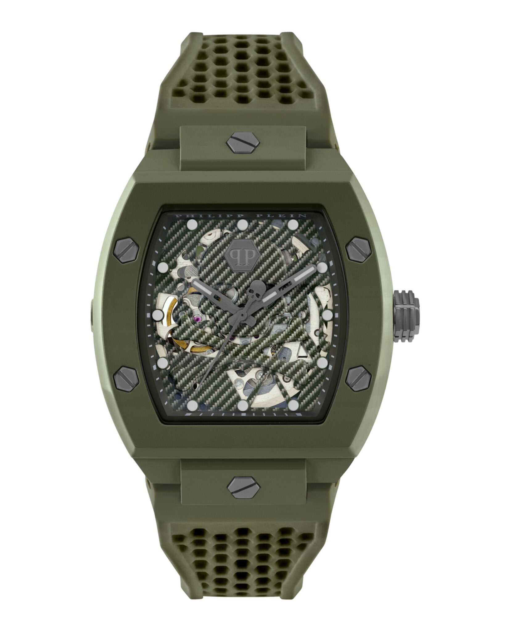 Philipp Plein Mens Green 44mm Strap Fashion Watch
