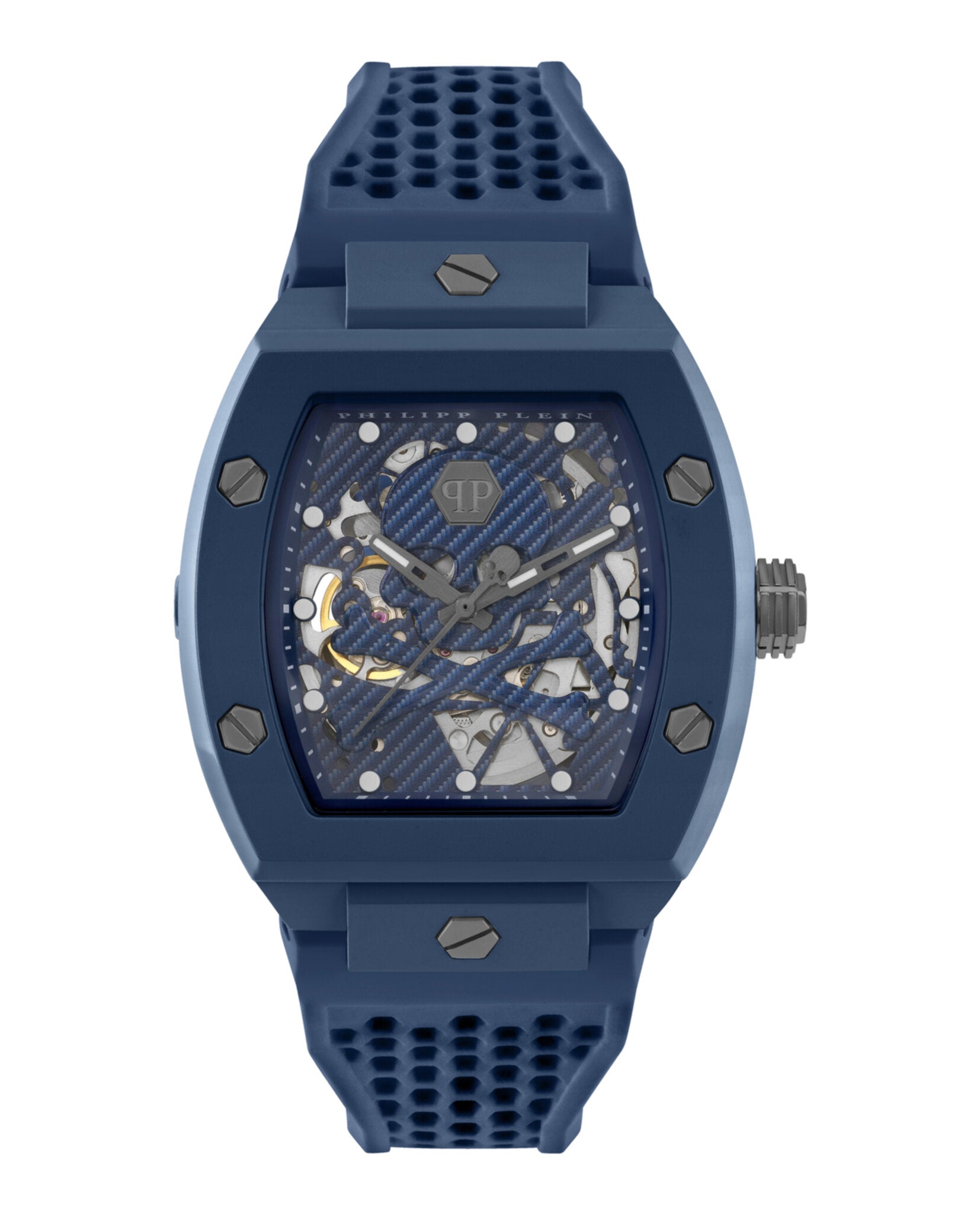 Philipp Plein Mens The $keleton BLUE 44mm Strap Fashion Watch