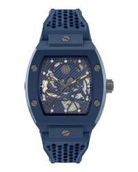 Philipp Plein Mens The $keleton BLUE 44mm Strap Fashion Watch