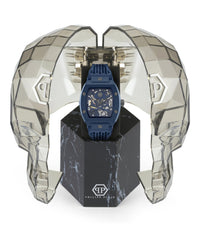 Philipp Plein Mens The $keleton BLUE 44mm Strap Fashion Watch