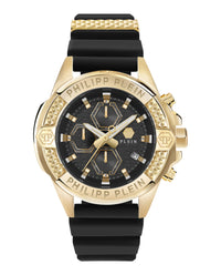Philipp Plein Mens Gold 44mm Strap Fashion Watch
