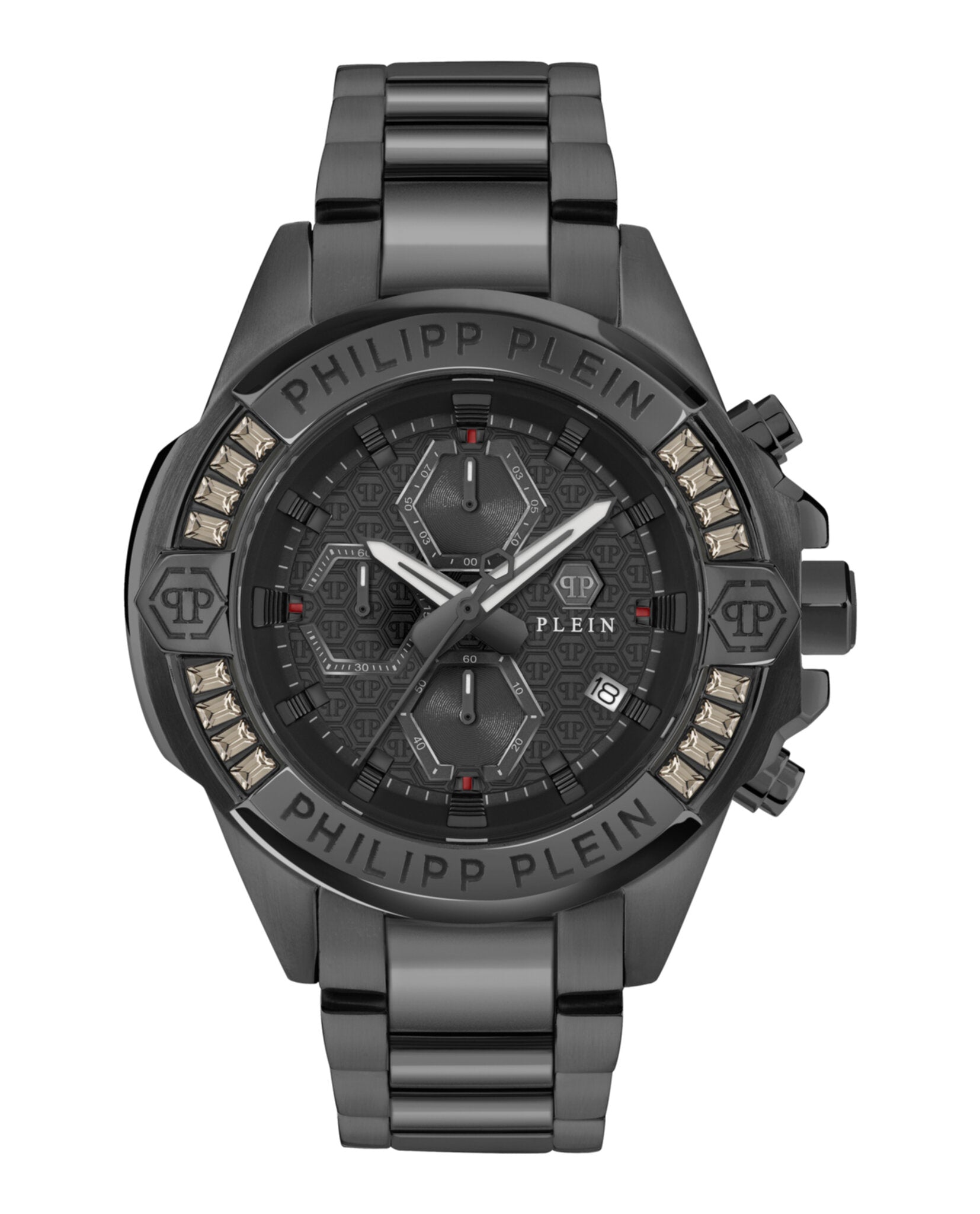Philipp Plein Mens Black 44mm Bracelet Fashion Watch