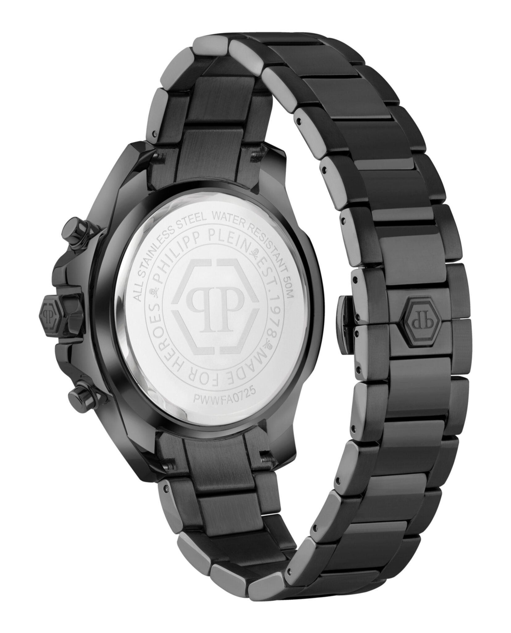 Philipp Plein Mens Black 44mm Bracelet Fashion Watch
