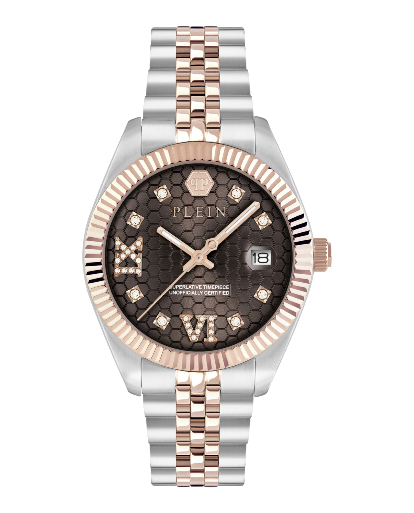 Philipp Plein Womens Two Tone 34mm Bracelet Fashion Watch