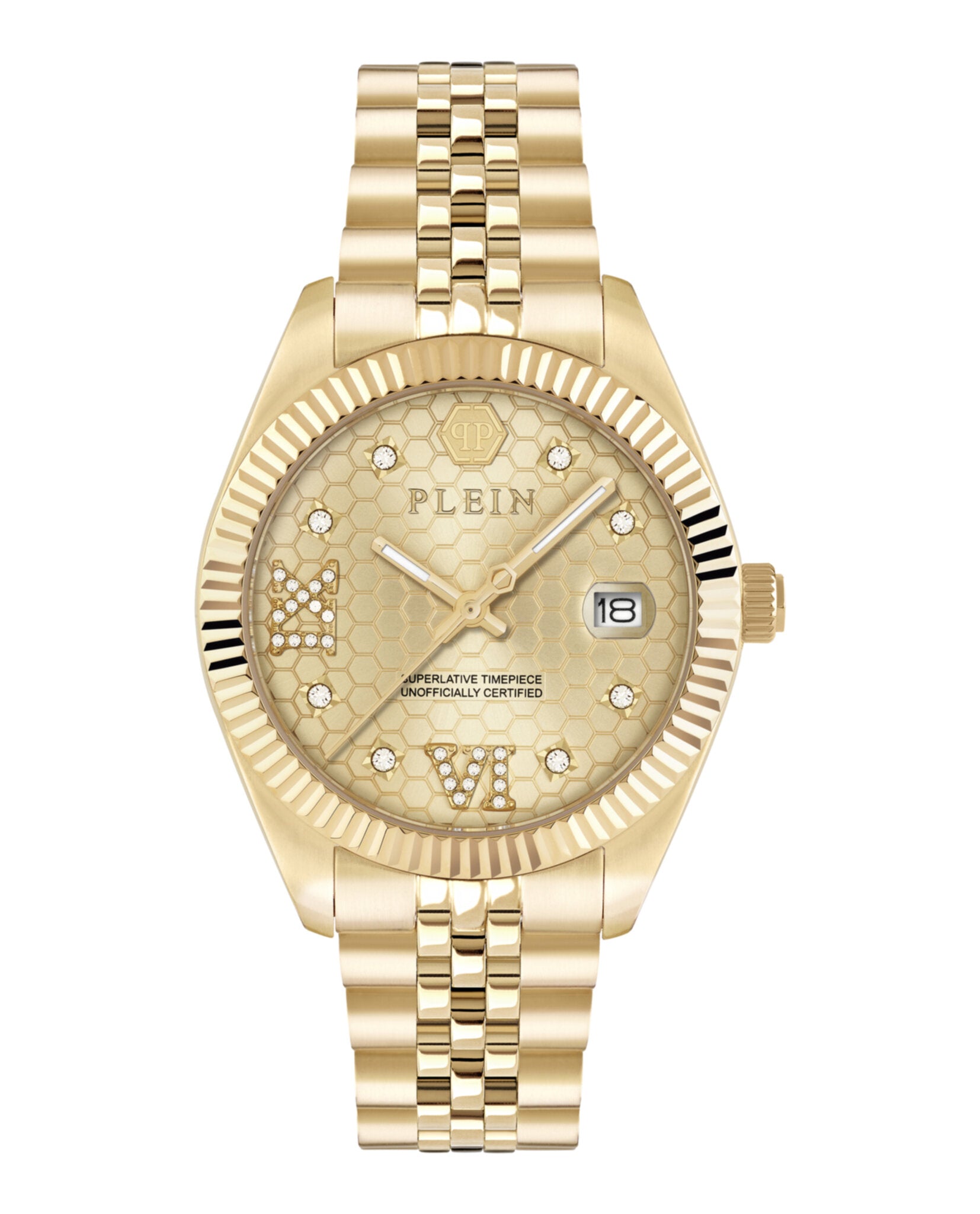 Philipp Plein Womens Gold 34mm Bracelet Fashion Watch