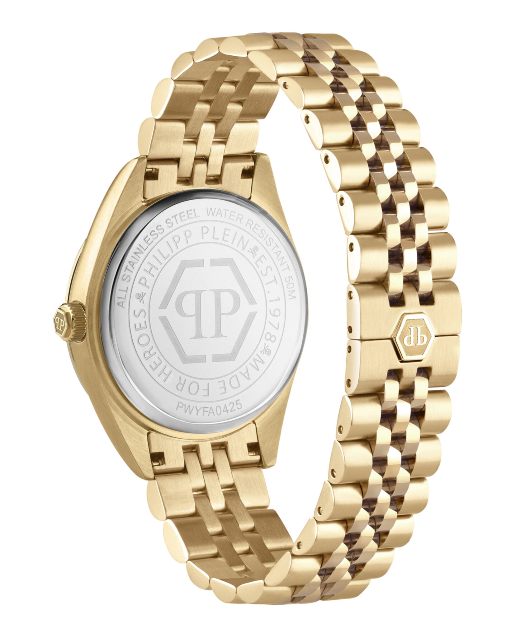 Philipp Plein Womens Gold 34mm Bracelet Fashion Watch