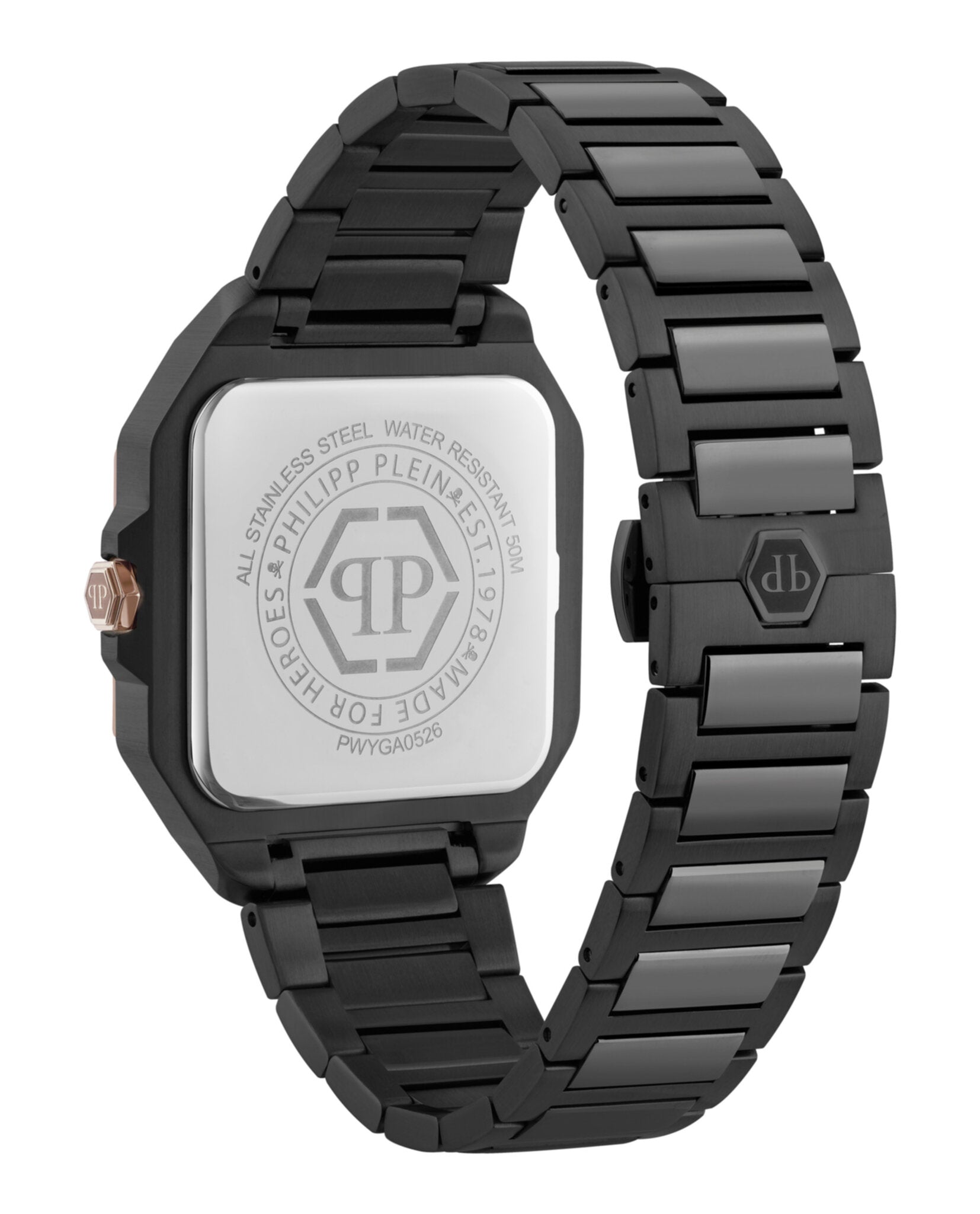 Philipp Plein Mens Black 42mm Bracelet Fashion Watch