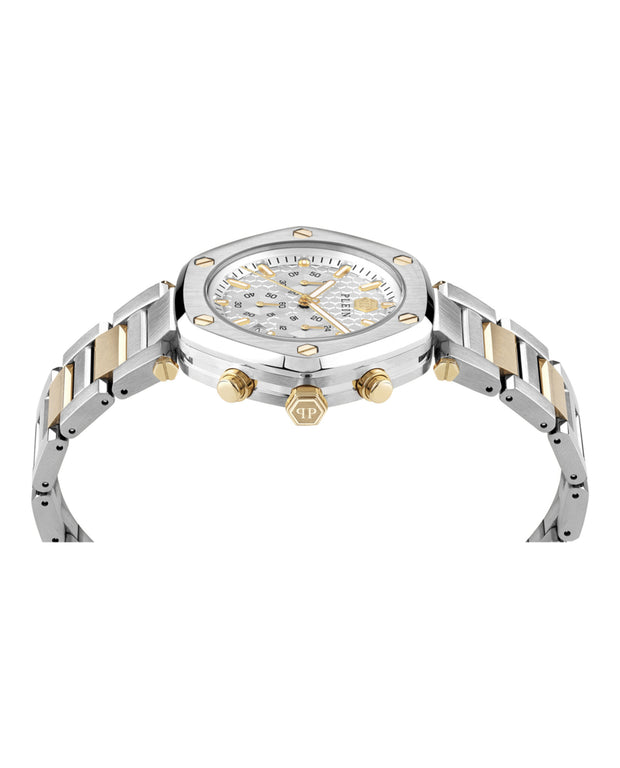 Philipp Plein Mens The Hexagon Two Tone 42mm Bracelet Fashion Watch