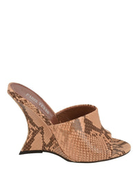 Paris Texas Womens Nina Python Print Mules
