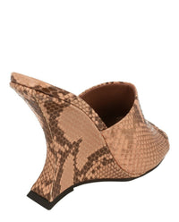 Paris Texas Womens Nina Python Print Mules