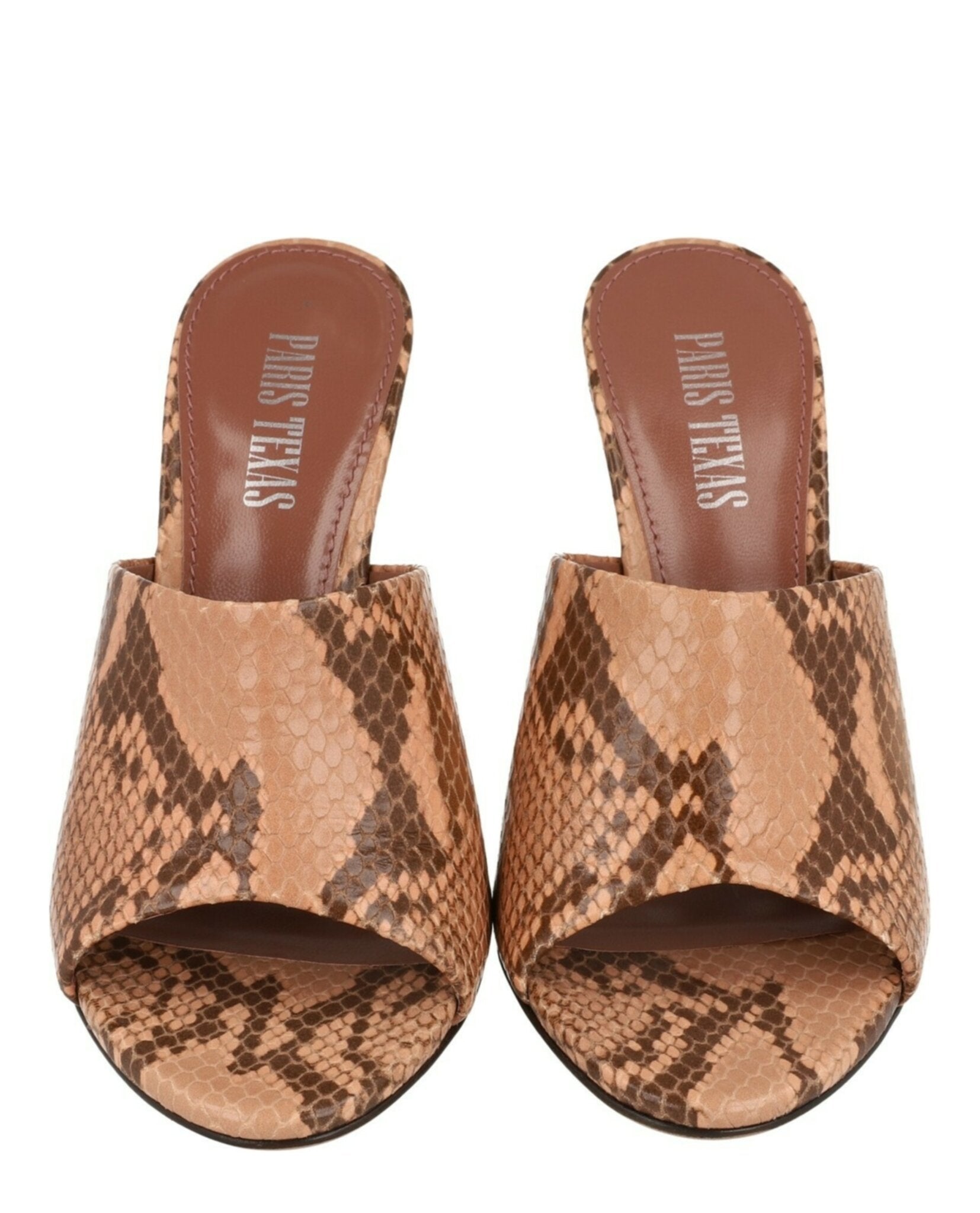 Paris Texas Womens Nina Python Print Mules