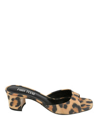 Paris Texas Womens Leopard Print Lara Mules