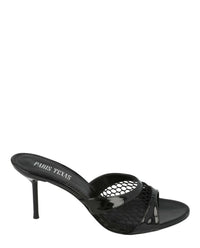 Paris Texas Womens Lidia Patent Leather And Mesh Mules