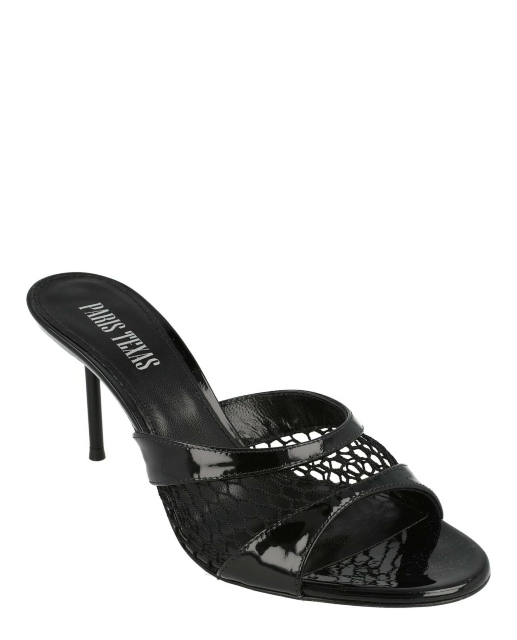 Paris Texas Womens Lidia Patent Leather And Mesh Mules