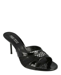 Paris Texas Womens Lidia Patent Leather And Mesh Mules