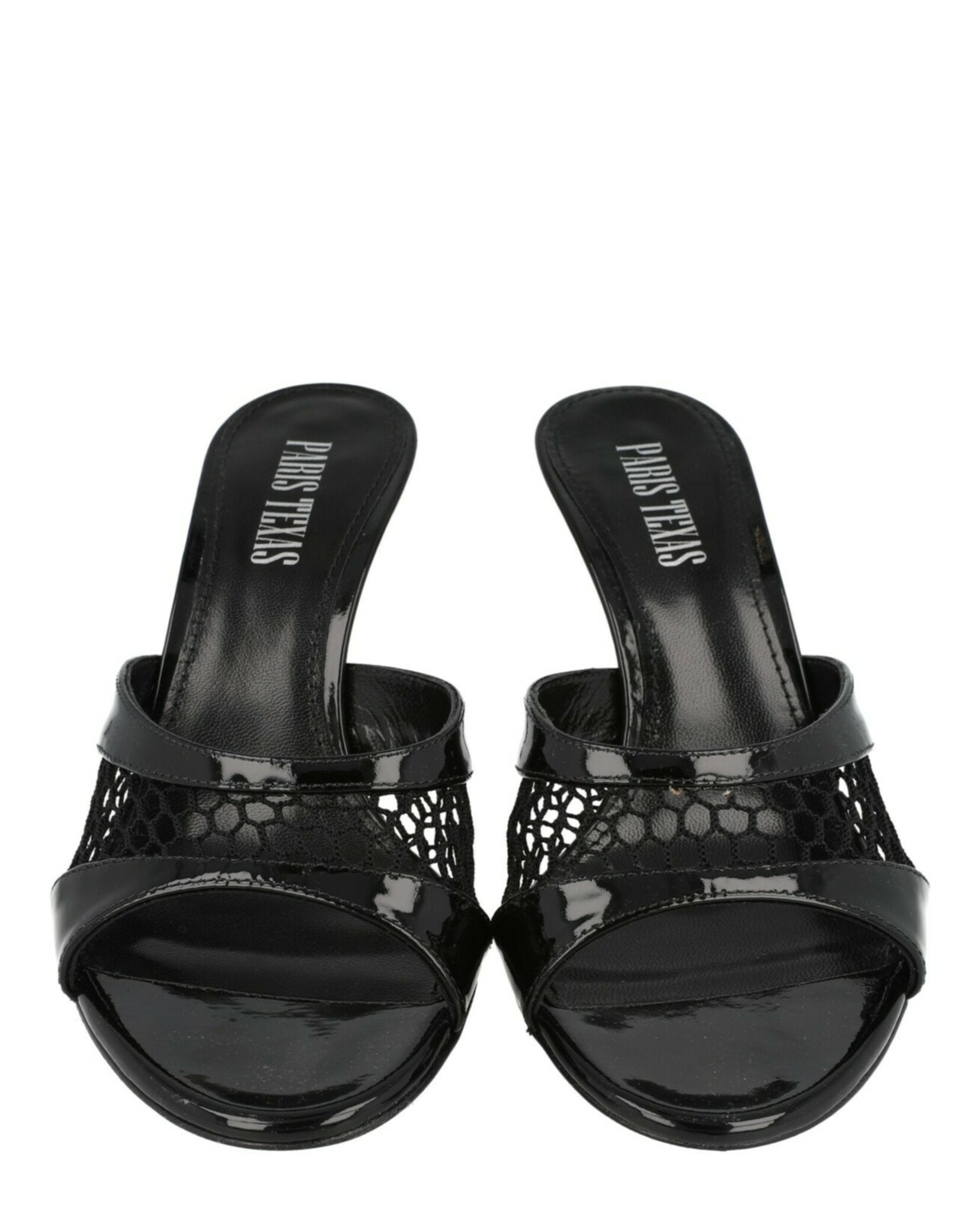 Paris Texas Womens Lidia Patent Leather And Mesh Mules