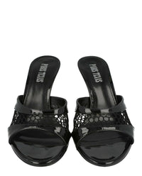 Paris Texas Womens Lidia Patent Leather And Mesh Mules