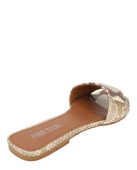 Paris Texas Womens Sanremo Python Embossed Flat Sandals