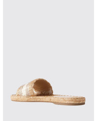 Aquazzura Raffia Jute Slides Women Natural Flat Sandals