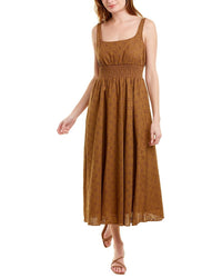 Pearl By Lela Rose Floral Eyelet Midi Dress