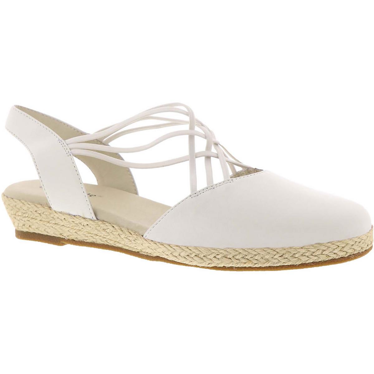 Miracle Womens Strappy Flats Espadrilles 9.5 Wide White