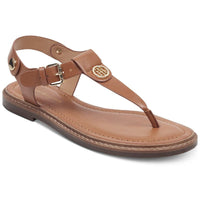 Bennia Womens Embellished Faux Leather Thong Sandals