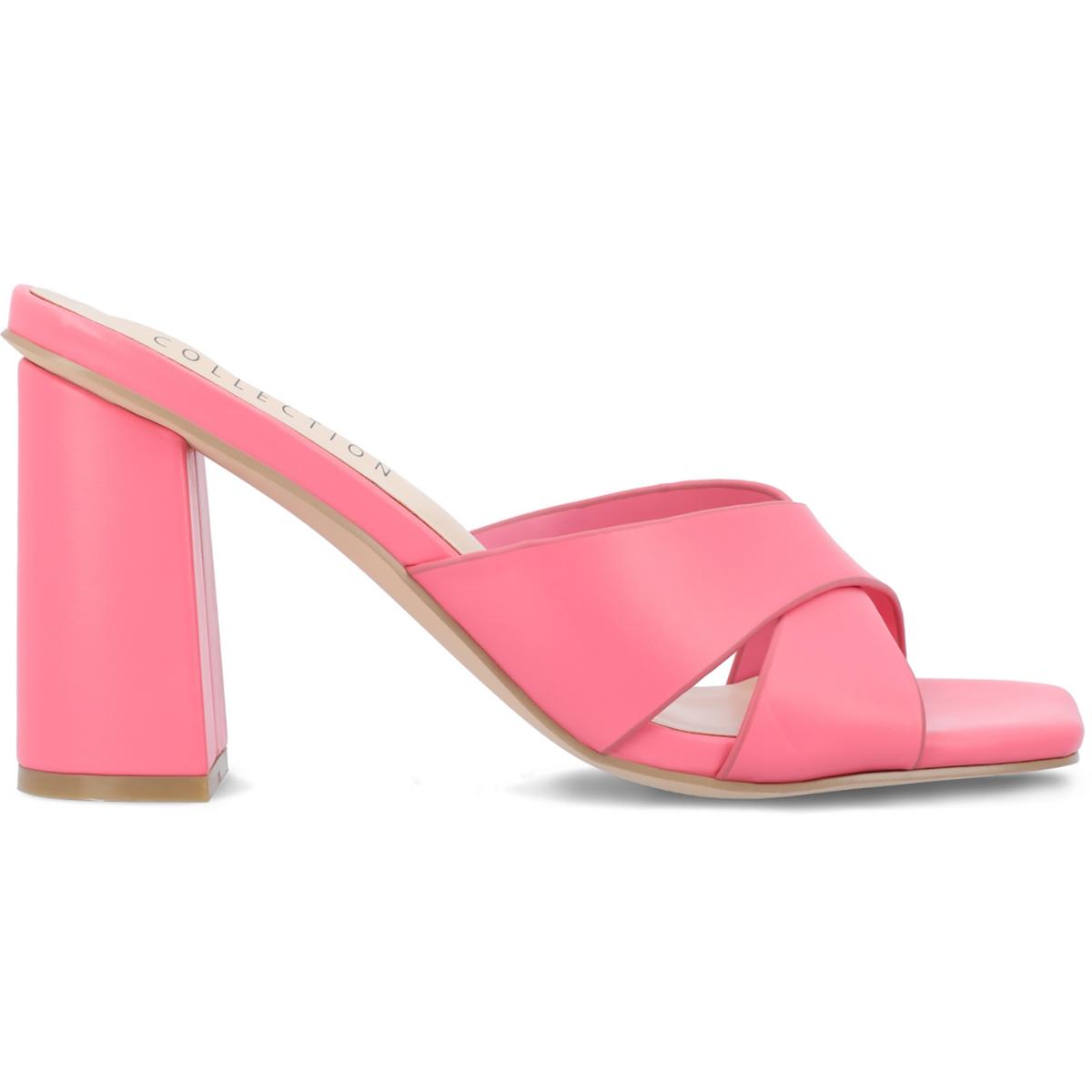 Chazz Womens Faux Leather Slip On Heels