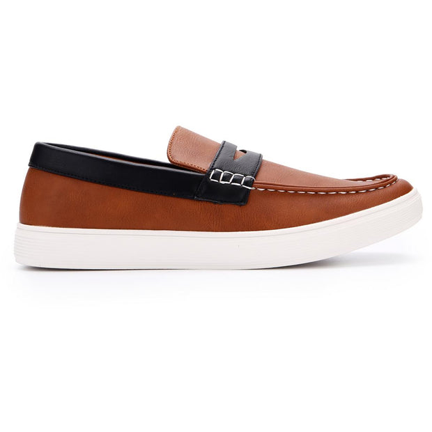 Mens Faux Leather Slip-On Loafers