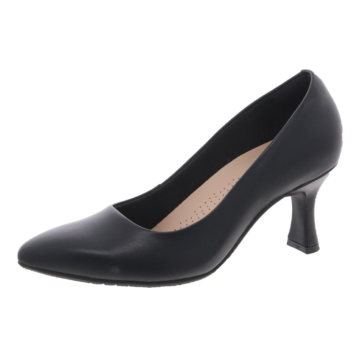Womens Cushioned Footbed Leather Pumps