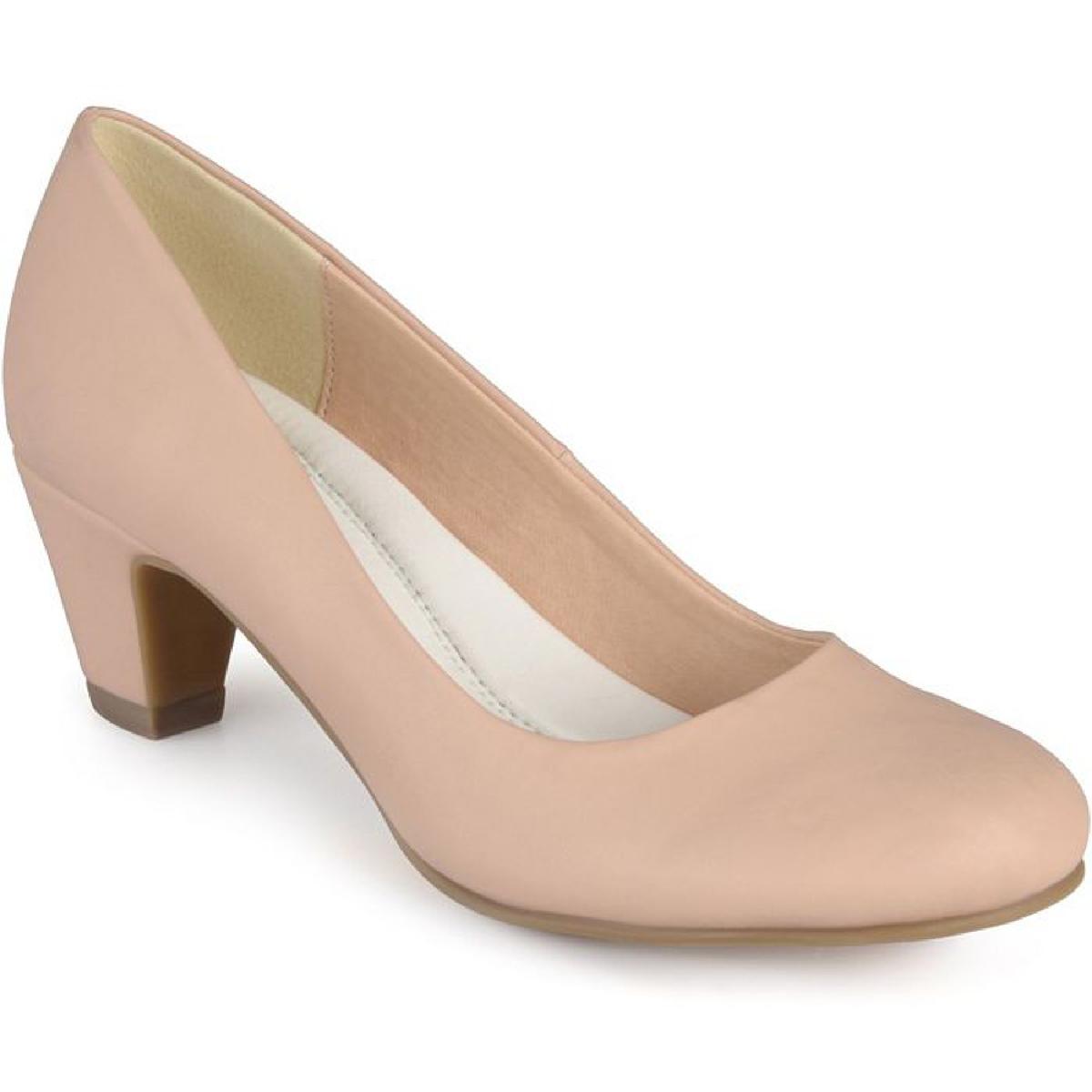 Luu-M Womens Faux Leather Round Toe Pumps