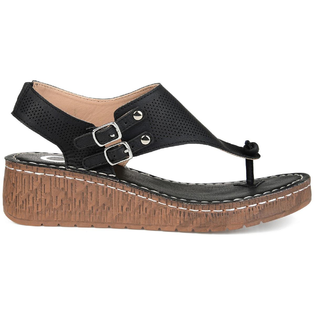 Mckell Womens Buckle Wedge Sandals