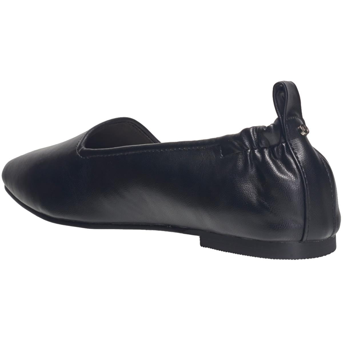 emee Womens Solid Leather Flat Shoes
