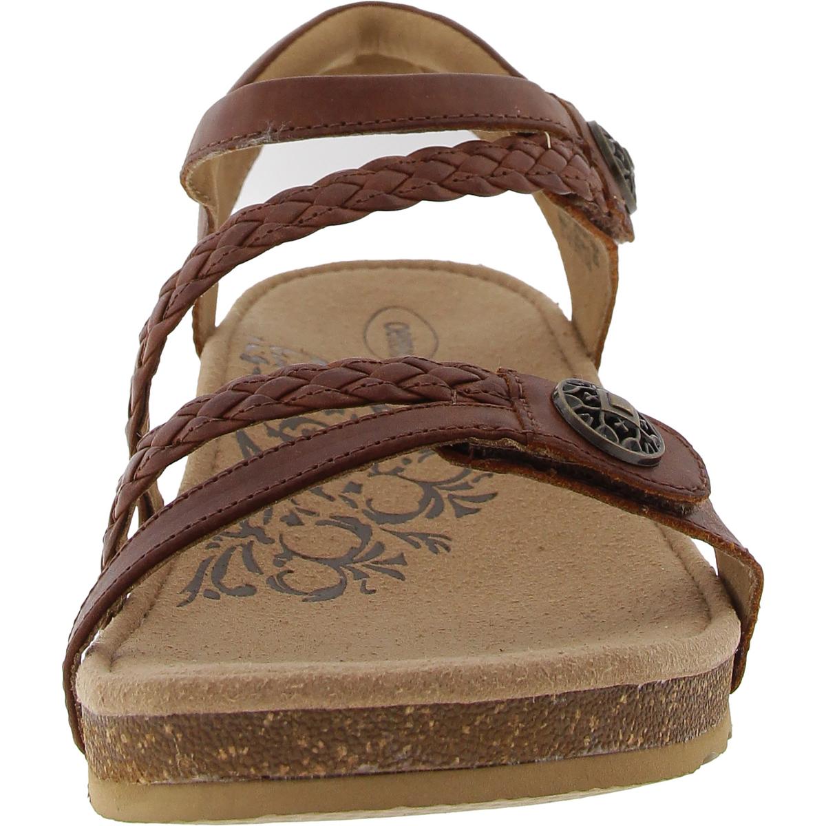 Womens Braided Leather Ankle Strap