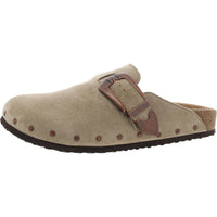 Ppepper Womens Studded Mules Clogs 8 Medium Taupe Fabric