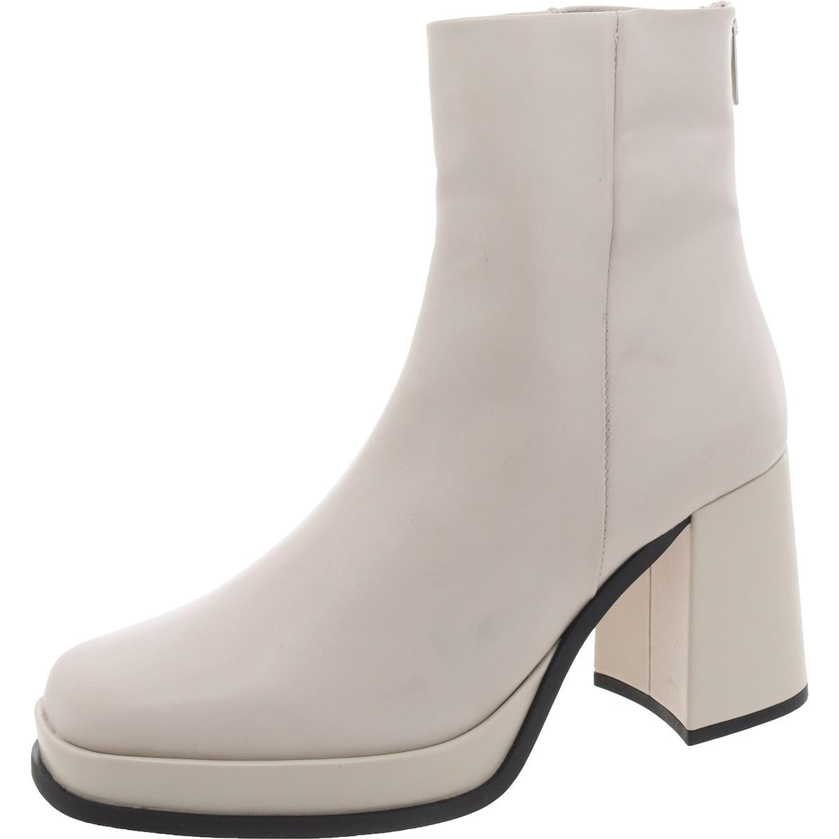 Maxxy Womens Leather Block Heel Ankle Boots