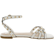 Zendaya Womens Faux Leather Studded Slingback Sandals