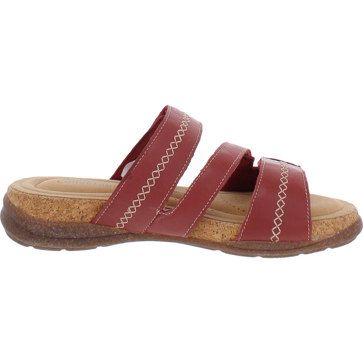 Roseville Bay Womens Leather Adjustable Slide Sandals