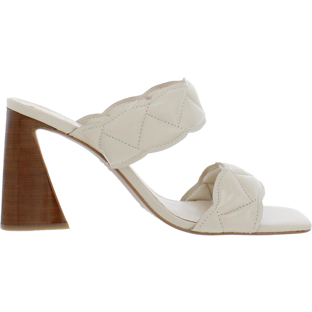 Renneya Womens Leather Square Toe Mule Sandals