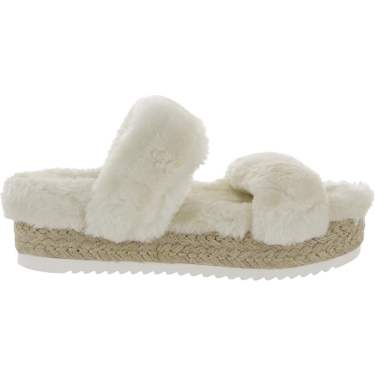 Katana Womens Faux Fur Open Toe Platform Sandals