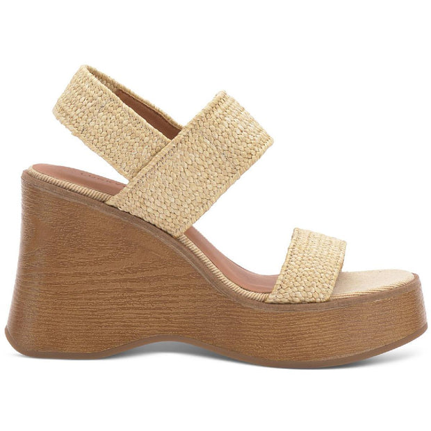 Delukah Womens Ankle Strap Slingback Wedge Sandals