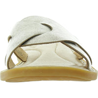 Womens Metallic Leather Slide Sandals